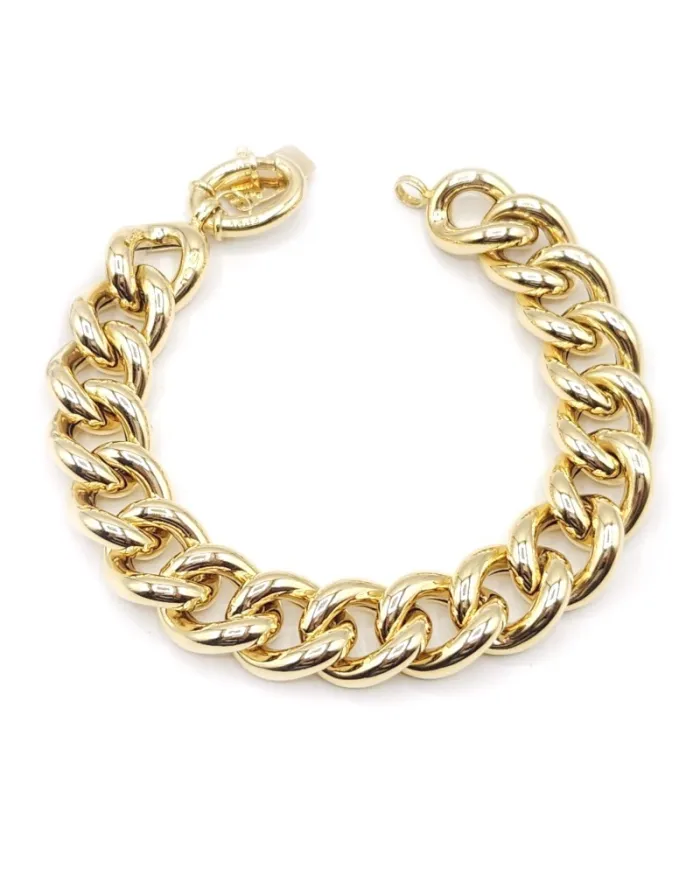 Bracelet Casella Gioielli en or jaune avec maillon Groumette