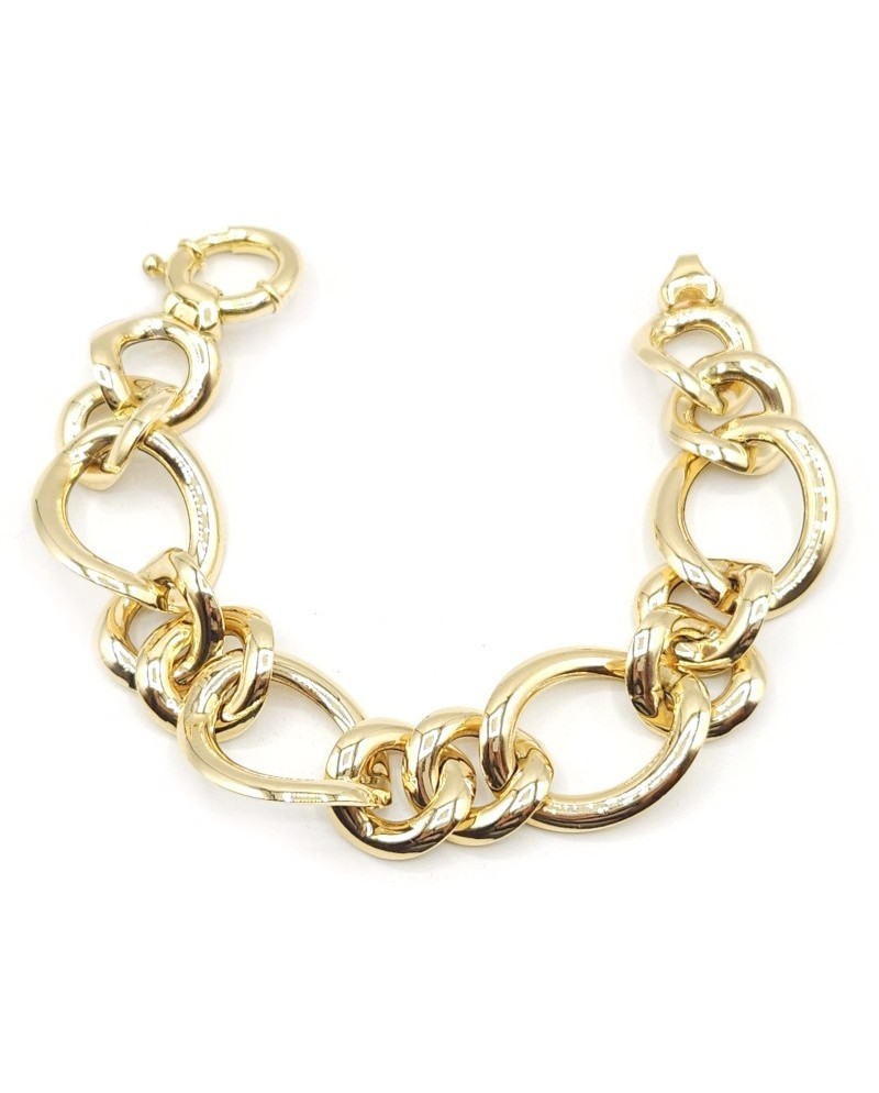 Bracciale Casella Gioielli in Oro Giallo con Maglie Larghe