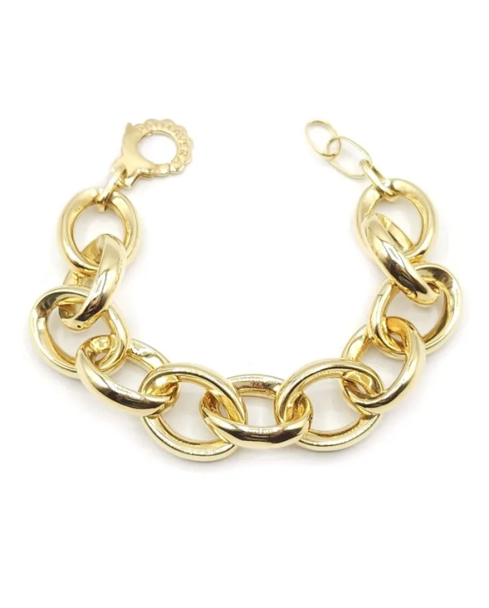 Bracelet Casella Gioielli en or jaune avec maillons ovales