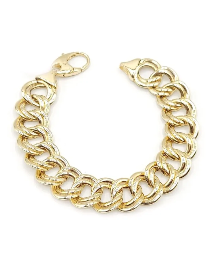 Bracciale Casella Gioielli in Oro Giallo con Maglie Intrecciate