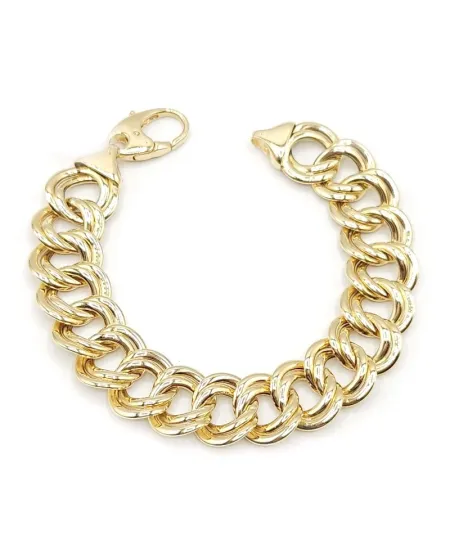 Bracelet Casella Gioielli en or jaune avec maillons entrelacés