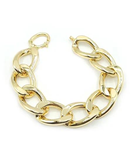 Casella Gioielli Yellow Gold Bracelet with Wide Links