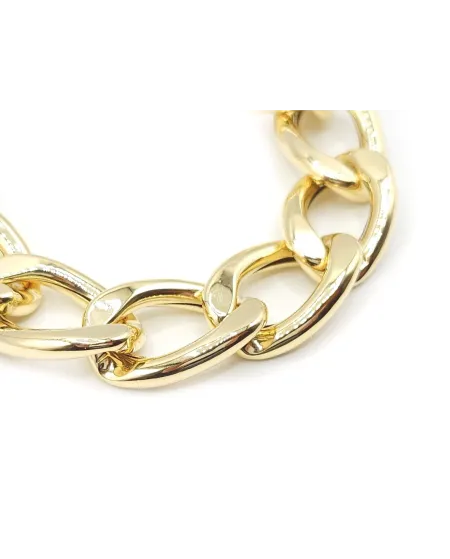 Bracelet Casella Gioielli en or jaune à maillons larges