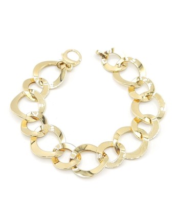 Bracelet Casella Gioielli en or jaune à maillons plats larges