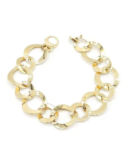 Casella Gioielli Yellow Gold Bracelet with Wide Flat Links