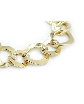 Bracelet Casella Gioielli en or jaune à maillons plats larges