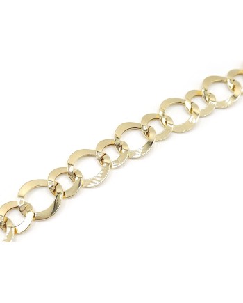 Bracelet Casella Gioielli en or jaune à maillons plats larges