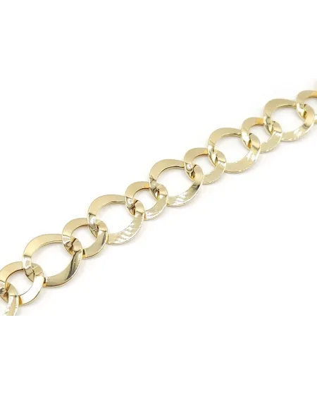 Casella Gioielli Yellow Gold Bracelet with Wide Flat Links