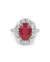 Crivelli White Gold Ring with Diamonds and Oval Ruby