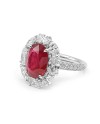 Crivelli White Gold Ring with Diamonds and Oval Ruby