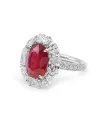 Crivelli White Gold Ring with Diamonds and Oval Ruby