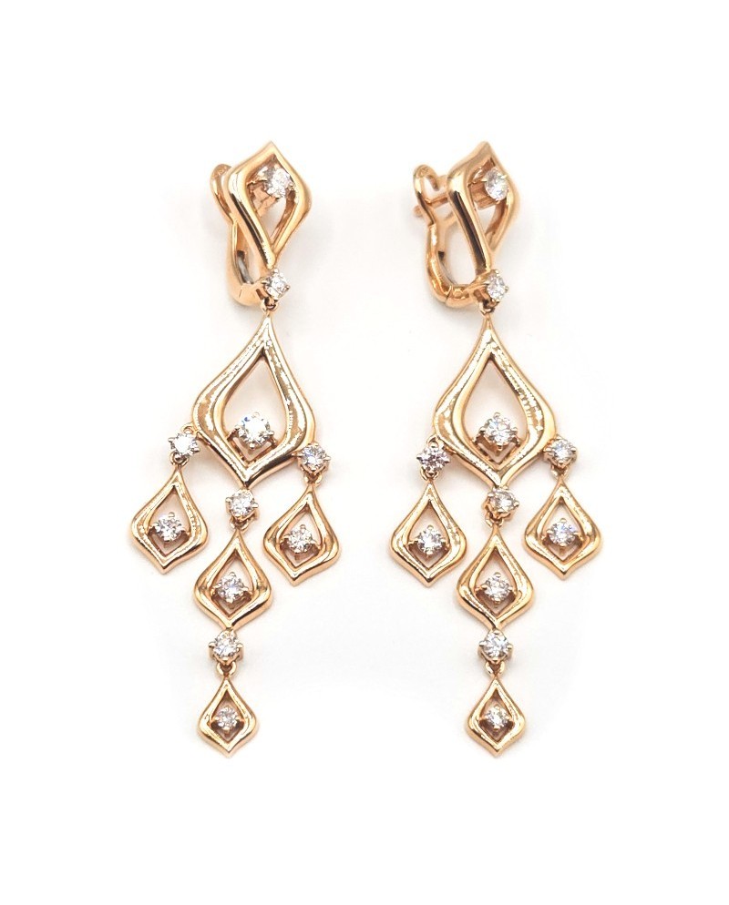 Boucles d'oreilles Crivelli en or rose avec diamants