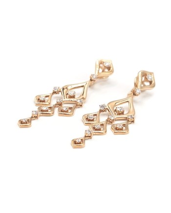 Boucles d'oreilles Crivelli en or rose avec diamants