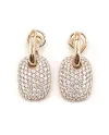 Orecchini Crivelli in Oro Rosa con Pavé di Diamanti Bianchi