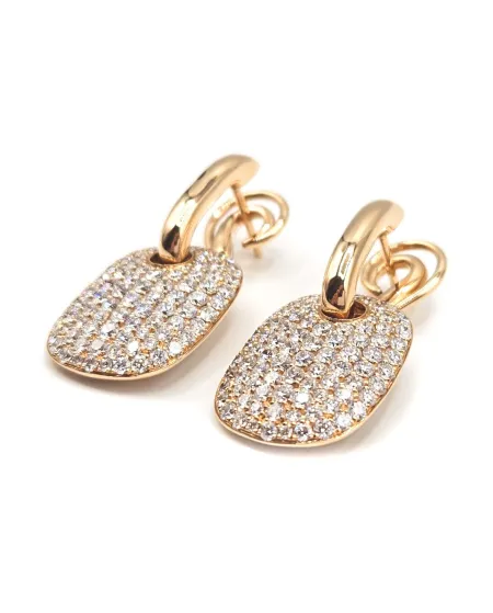 Crivelli Rose Gold Earrings with White Diamond Pavé