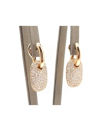 Crivelli Rose Gold Earrings with White Diamond Pavé