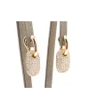 Orecchini Crivelli in Oro Rosa con Pavé di Diamanti Bianchi