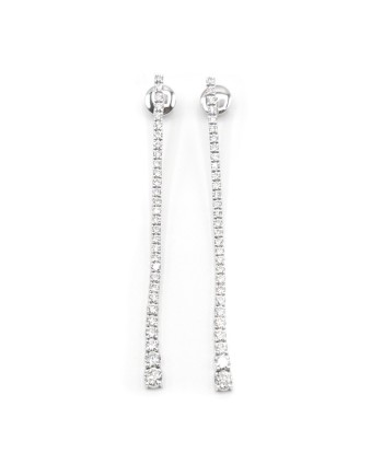 Boucles d'oreilles pendantes Crivelli en or blanc et diamants