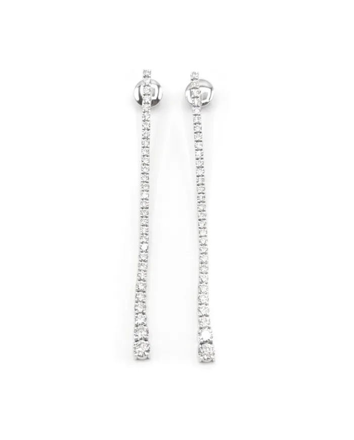 Crivelli Pendant Earrings in White Gold and Diamonds