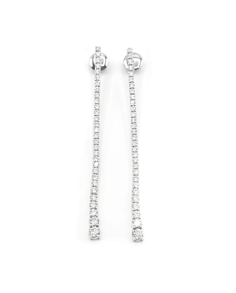 Boucles d'oreilles pendantes Crivelli en or blanc et diamants Boucles d'oreilles pendantes Crivelli en or blanc et diamants