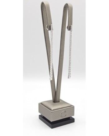 Crivelli Pendant Earrings in White Gold and Diamonds