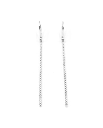 Boucles d'oreilles pendantes rigides Crivelli en or blanc et diamants