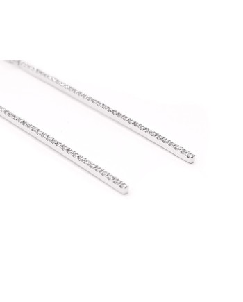 Boucles d'oreilles pendantes rigides Crivelli en or blanc et diamants