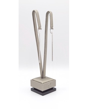 Crivelli Rigid Bar Drop Earrings in White Gold and Diamonds