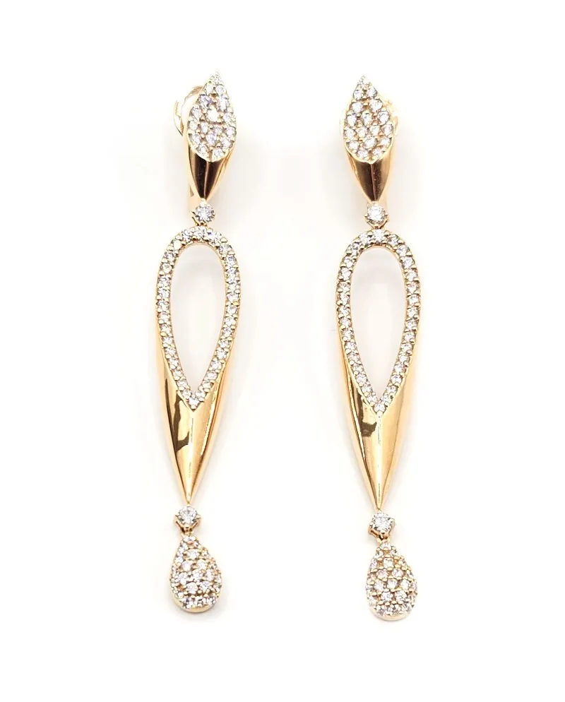 Orecchini Pendenti Crivelli in Oro Rosa con Diamanti Orecchini Pendenti Crivelli in Oro Rosa con Diamanti
