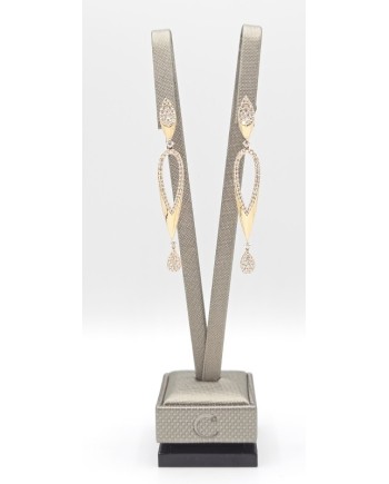 Crivelli Rose Gold Drop Earrings with Diamonds