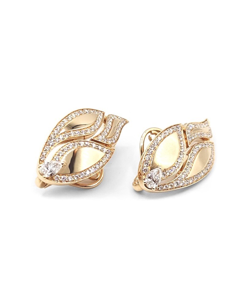 Crivelli Rose Gold Earrings with Diamonds and Drop Diamond