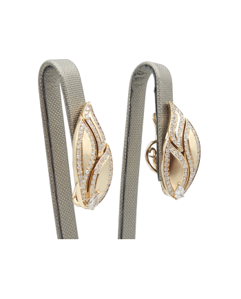 Orecchini Crivelli in Oro Rosa con Diamanti e Diamante Goccia