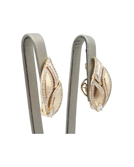 Crivelli Rose Gold Earrings with Diamonds and Drop Diamond