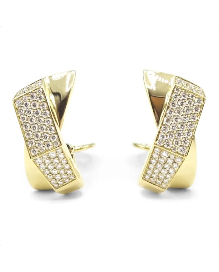 Crivelli Brave Earrings in Yellow Gold with Pavé Diamonds