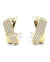Boucles d'oreilles Crivelli Boccole Brave en or jaune avec pavé de diamants