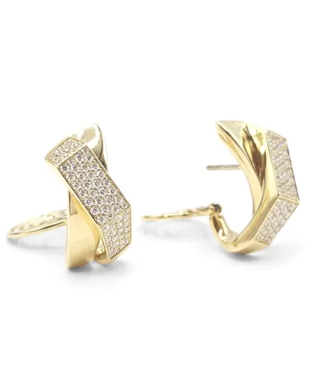 Crivelli Brave Earrings in Yellow Gold with Pavé Diamonds