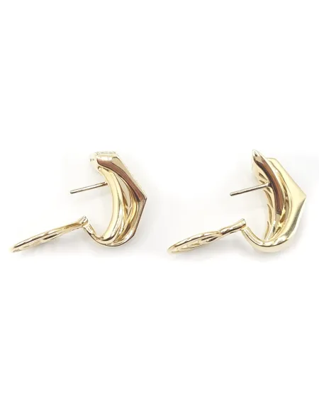 Boucles d'oreilles Crivelli Boccole Brave en or jaune avec pavé de diamants