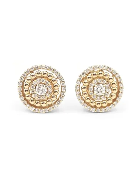 Boucles d'oreilles Crivelli en or rose et diamants