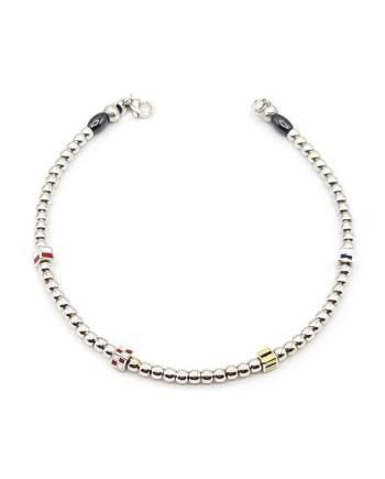 Bracelet Casella Gioielli en or blanc avec drapeaux nautiques