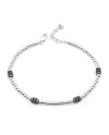 Casella Gioielli Bracelet in White Gold with Black Zircons