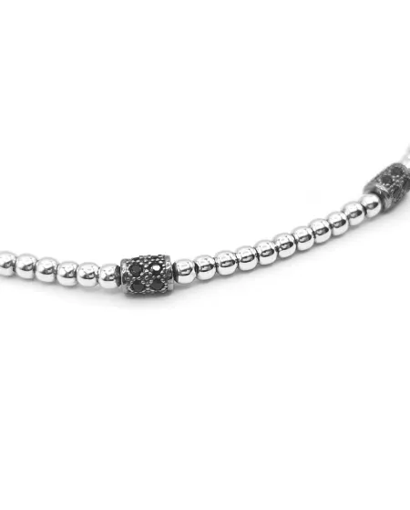 Bracelet Casella Gioielli en or blanc avec zircons noirs