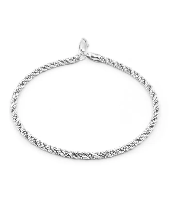 Bracelet Casella Gioielli en or blanc avec maillon tressé