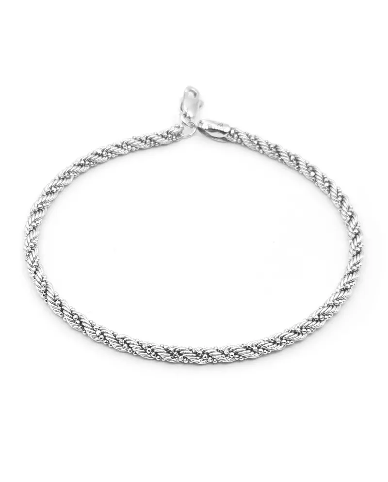 Bracelet Casella Gioielli en or blanc avec maillon tressé
