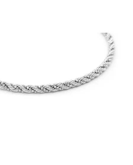 Bracelet Casella Gioielli en or blanc avec maillon tressé