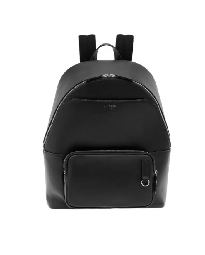 Sac à dos Pineider Daily East pour homme en cuir noir lisse