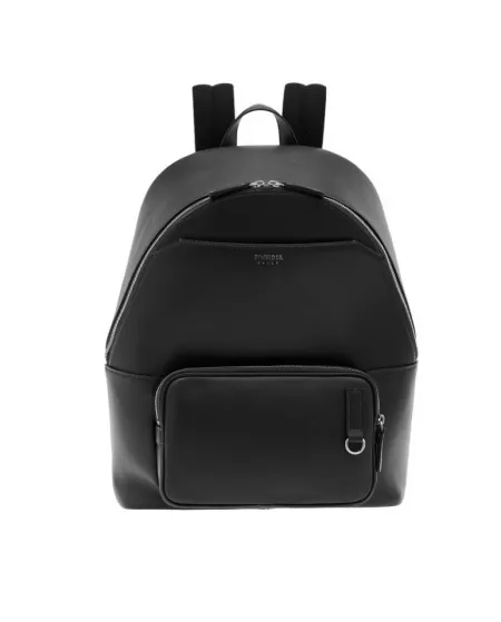 Pineider Daily East Men's Backpack in Smooth Black Leather
