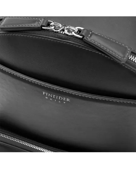 Zaino da Uomo Pineider Daily East in Pelle Nera Liscia