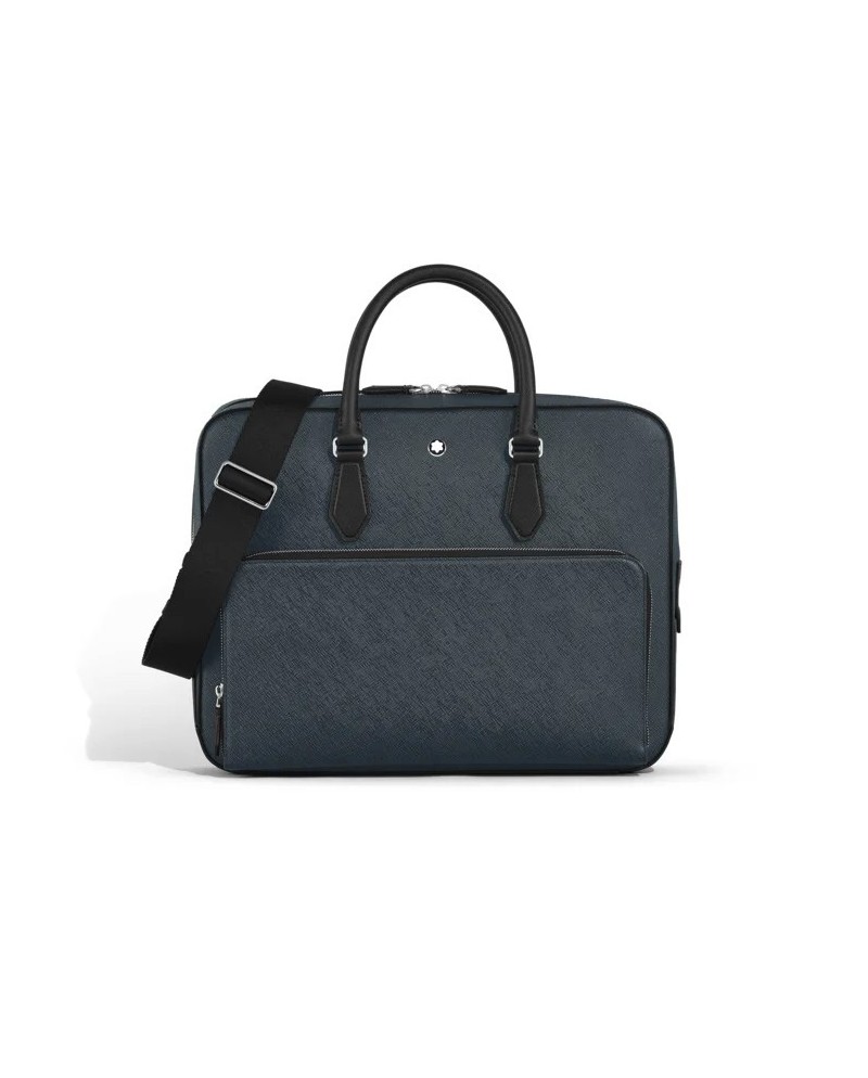 Sac à documents Montblanc Sartorial Tweed Bleu Moyen