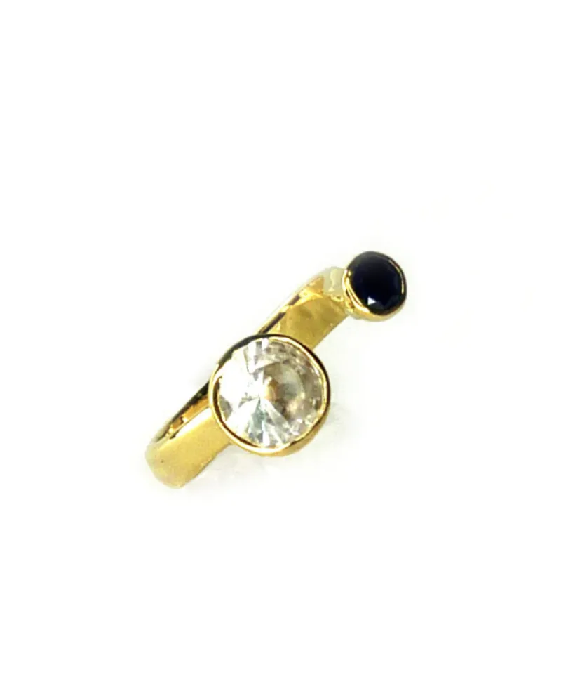 Anello Unity Topazio bianco e Zaffiro Emi And Eve