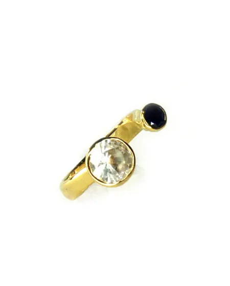 Anello Unity Topazio bianco e Zaffiro Emi And Eve